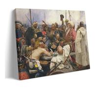 Ilya Yefimovich Repin-The Zaporozhian Cossacks Write A Letter to The Turkish Sultan Outstanding Works Poster Wall Art Bedroom Prints Home Decor Hanging Picture Canvas Paintings 16x24inch(40x60cm)