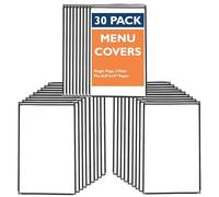 Ilyapa 30 Pack of Menu Covers 8.5 x 14 Inch Paper - Single Page, 2 View, Restaurant Menu Covers, Double Stitched Menu Sleeves 8.5 x 14 Inches, Two Clear Viewing Surfaces Restaurant Menu Covers