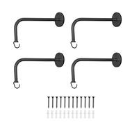 Ilyapa 4 Pack Metal Plant Wall Hanger Hooks - 7 in. Hook for Hanging, Baskets, and Macrame, Indoor Hangers in Matte Black Finish, Wall Planters