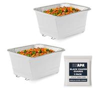Ilyapa Chafer Wind Guard for Chafing Dishes for Buffet - 2 Pack Full Size Food Warmer Chafer Stand Cover, Keep Food Warm, Flame Retardant, Flexible, Works with All Major Chafing Pans