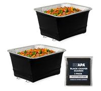 Ilyapa Chafer Wind Guard for Chafing Dishes for Buffet - 2 Pack Full Size Food Warmer Chafer Stand Cover, Keep Food Warm, Flame Retardant, Flexible, Works with All Major Chafing Pans