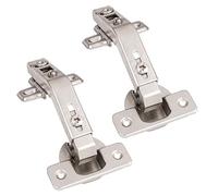 Ilyapa Corner Cabinet Hinges Satin Nickel, 2 Pack - Self Closing 135 Degree Lazy Susan Kitchen Cabinet Door Hinge Hardware