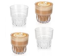 Ilyapa Cortado Glasses 4.5 oz Double Shot Glasses - Set of 4 Gibraltar Rock Glass Espresso Cups, Coffee Barista, 4.5 Ounce Espresso Shot Glass for wedding, Parties and More
