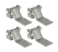Ilyapa Weldable Formed Strap Style Trailer Gate Hinges - 7 Inches Pack of 4 Heavy Duty Greasable Weld on Hinges for Lawn Dump & Trailer Ramp, Strap Style Leaf Hinge with Grease Zerk Fitting