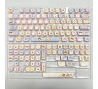 ILYCHEEGAMI PBT Keycap MOA Magical Girl Sakura Cute Pink Theme Keycap Five Sided Dye Sublimation (MOA-Magical Girl)