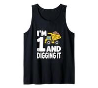 Im 1 and Digging It Cute Construction Truck Tank Top