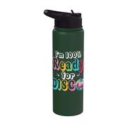 Im 100 Percent Ready for Disco Party Night Dancing Disco Stainless Steel Insulated Water Bottle