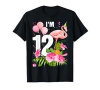 I'm 12 Year Old Flamingo Tropical Theme 12th Birthday Girl T-Shirt