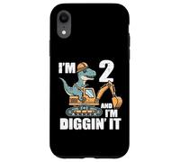 Im 2 And Diggin It Dino Excavator 2nd Birthday Trex Boys Kid Case for iPhone XR