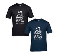I'm 25% Funny 85% Bad at Math Funny Sarcastic Novelty t-Shirt Math Teacher Math Lovers Unisex Adults Gift Kids Tee Top Navy