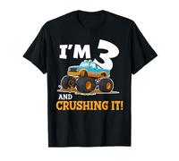 I'm 3 and Crushing It 3rd Birthday Boy Monster Truck Party T-Shirt