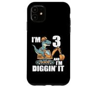Im 3 And Diggin It Dino Excavator 3rd Birthday Trex Boys Kid Case for iPhone 11
