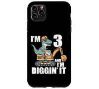 Im 3 And Diggin It Dino Excavator 3rd Birthday Trex Boys Kid Case for iPhone 11 Pro Max