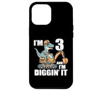 Im 3 And Diggin It Dino Excavator 3rd Birthday Trex Boys Kid Case for iPhone 12 Pro Max