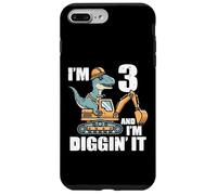 Im 3 And Diggin It Dino Excavator 3rd Birthday Trex Boys Kid Case for iPhone 7 Plus/8 Plus