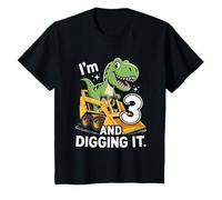 I'm 3 and Digging It Cute Construction Tractor Birthday Kids T-Shirt