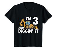I'm 3 and Digging It Cute Construction Tractor Birthday Kids T-Shirt