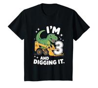 I'm 3 and Digging It Cute Construction Tractor Birthday Kids T-Shirt