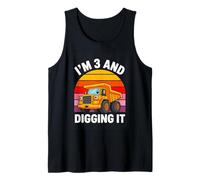 Im 3 and Digging It Excavator Truck Birthday Tank Top