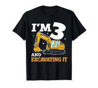 I'm 3 and Excavating It 3rd Birthday Boy Excavator T-Shirt
