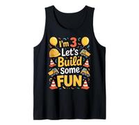 I'm 3 Let's Build Fun Excavator 3rd Construction Birthday Tank Top