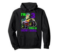 I'm 3 This is How I Roll Monster Truck T-rex, 3rd Birthday Pullover Hoodie
