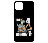 Im 4 And Diggin It Dino Excavator 4th Birthday Trex Boys Kid Case for iPhone 14 Plus