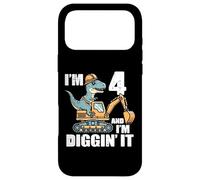 Im 4 And Diggin It Dino Excavator 4th Birthday Trex Boys Kid Case for iPhone 17 Pro Max