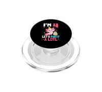 I'm 4 Let's Party A Lotl Amphibians Axolotl 4th Birthday PopSockets PopGrip for MagSafe