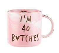 I'm 40 - Funny 40th Birthday Gifts for Women - Best Turning Forty Year Old Birthday Gifts Ideas for Women, Wife, Mom, Daughter, Sister, Aunt, Best Friends, BFF, Coworkers, Her - Ceramic Coffee Cup