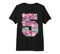 I'm 5 Five Years Old 5th Birthday Flower Mom Girl Kid Number Premium T-Shirt