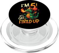 I'm 5 Let's Get Fired Up Boys Dragon Birthday PopSockets PopGrip for MagSafe