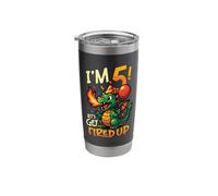 I'm 5 Let's Get Fired Up Boys Dragon Birthday Stainless Steel Insulated Tumbler