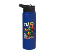 I'm 5 Let's Get Fired Up Boys Dragon Birthday Stainless Steel Insulated Water Bottle