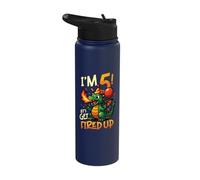 I'm 5 Let's Get Fired Up Boys Dragon Birthday Stainless Steel Insulated Water Bottle