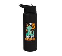 I'm 5 Let's Get Fired Up Boys Dragon Birthday Stainless Steel Insulated Water Bottle
