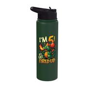 I'm 5 Let's Get Fired Up Boys Dragon Birthday Stainless Steel Insulated Water Bottle