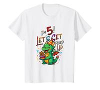 I'm 5 Let's Get Fired Up Boys Dragon Birthday T-Shirt