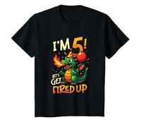 I'm 5 Let's Get Fired Up Boys Dragon Birthday T-Shirt