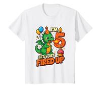 I'm 5 Let's Get Fired Up Boys Dragon Birthday T-Shirt