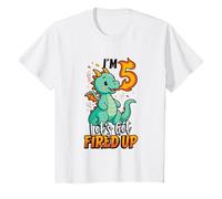 I'm 5 Let's Get Fired Up Boys Dragon Birthday T-Shirt
