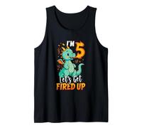 I'm 5 Let's Get Fired Up Boys Dragon Birthday Tank Top