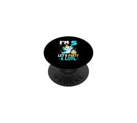 I'm 5 Let's Party A Lotl Amphibians Axolotl 5th Birthday PopSockets Adhesive PopGrip