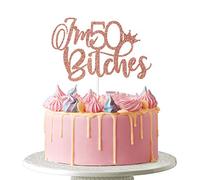 I'm 50 es Cake Topper - Happy 50th Birthday Cheers to 50 Years 50 & Fabulous Hello 50, Rose Gold