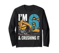 Im 6 and Crushing It Construction Six Birthday Truck Kids Long Sleeve T-Shirt