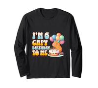 I'm 6 Capy Birthday To Me Cute 6th Capybara Bday Party Kids Long Sleeve T-Shirt