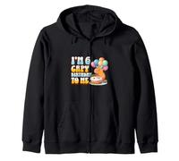 I'm 6 Capy Birthday To Me Cute 6th Capybara Bday Party Kids Zip Hoodie
