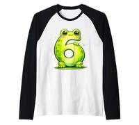 I'm 6 Cute Frog Kids 6th Years Old Birthday Party Raglan Baseball Tee