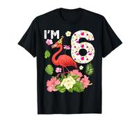 I'm 6 Tropical Flamingo Theme 6th Birthday T-Shirt