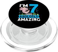 I'm 7 and axolotly amazing 7th Birthday Kids Axolotl PopSockets PopGrip for MagSafe